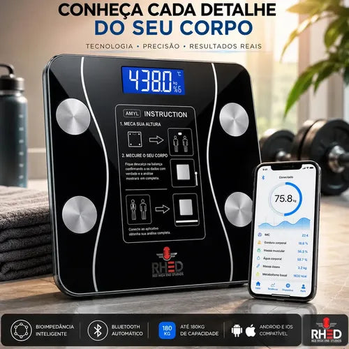 Balança Digital Inteligente com Bioimpedância NexMoney - vista frontal