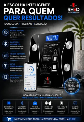 Balança Digital Inteligente com Bioimpedância NexMoney - detalhes técnicos